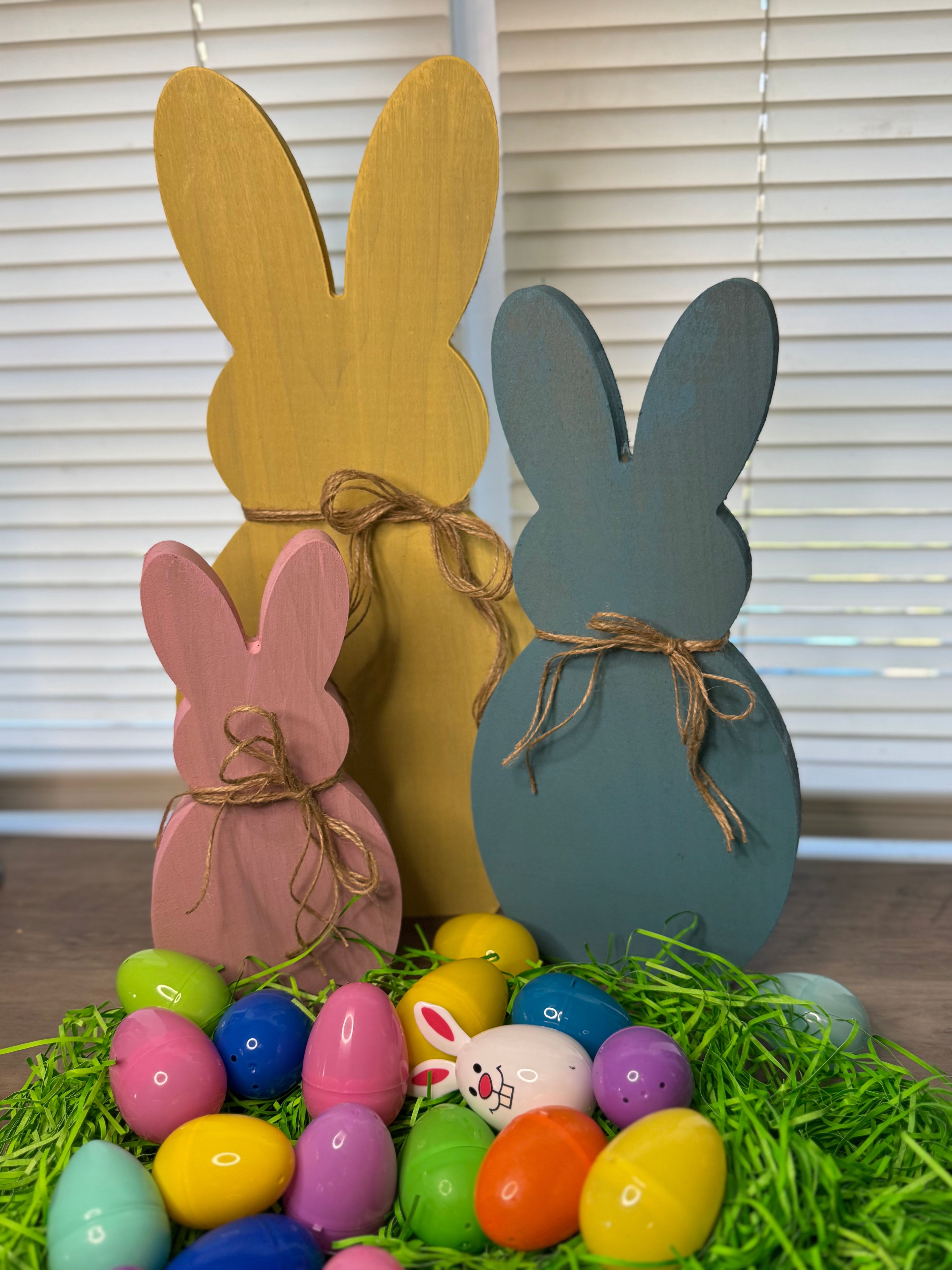 Handmade Wooden Peep Bunny Cutouts