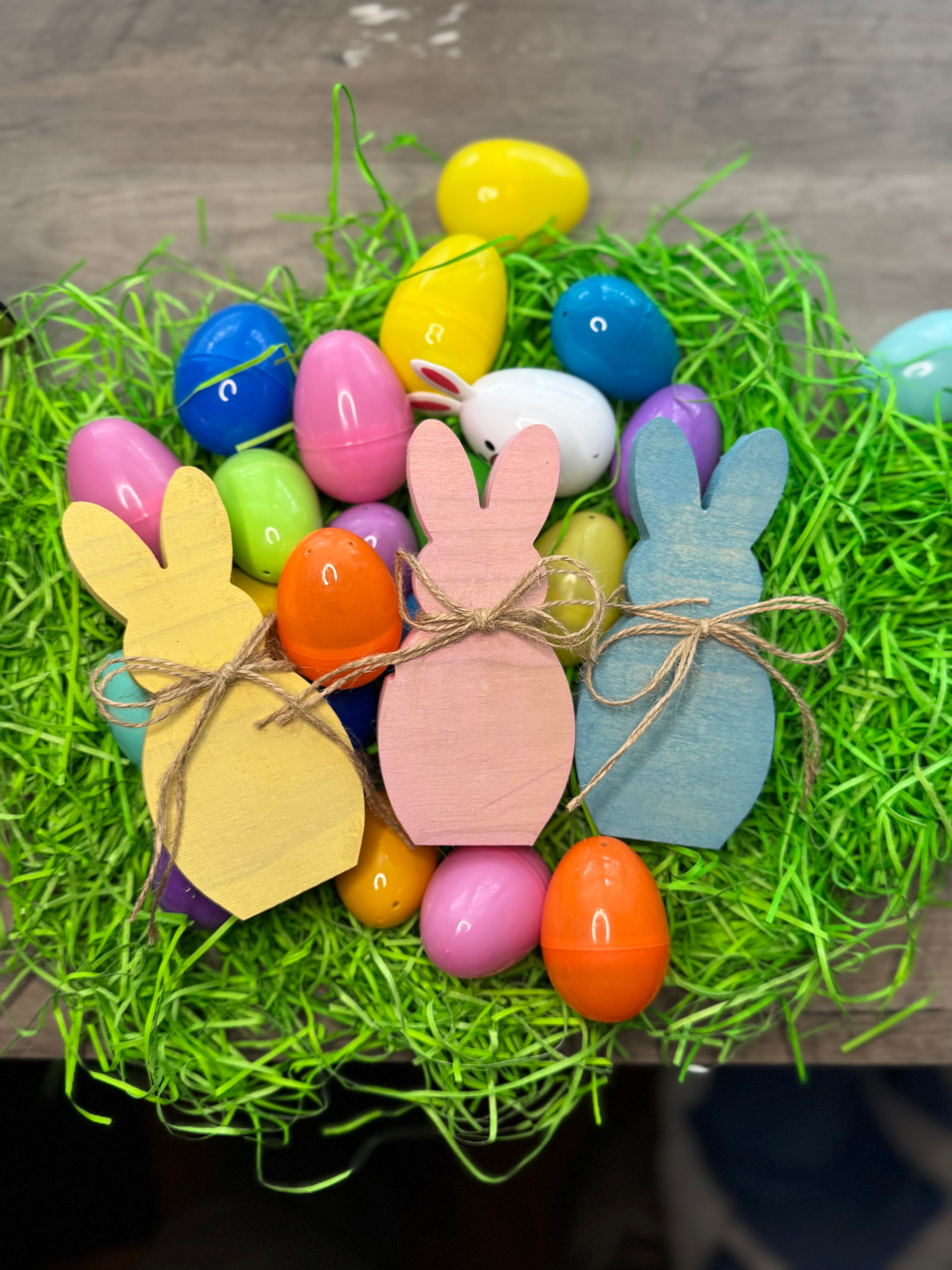 Handmade Wooden Peep Bunny Cutouts