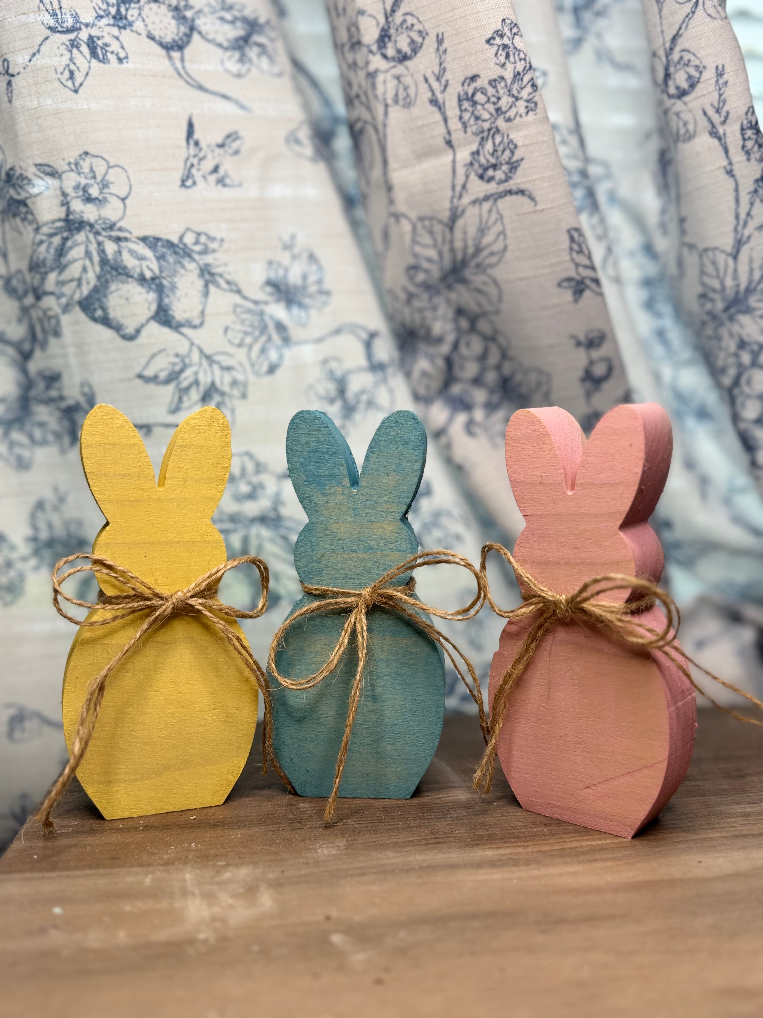 Handmade Wooden Peep Bunny Cutouts