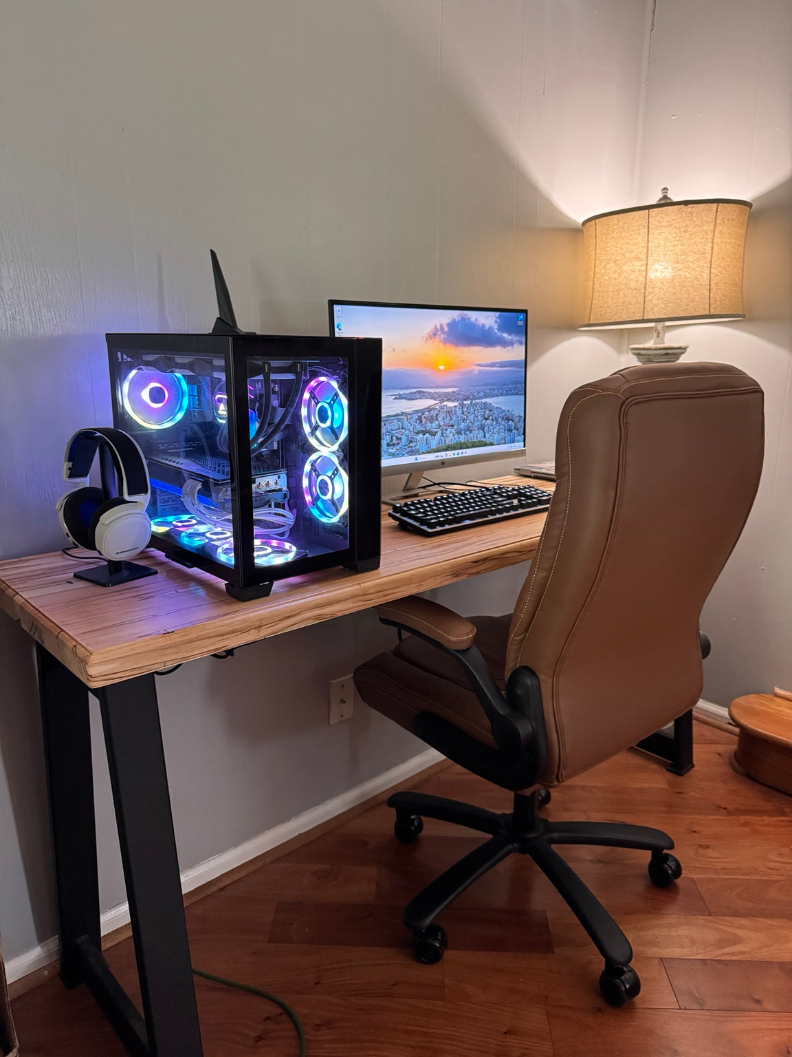 Custom Solid Wood Desk with Steel Legs (Made to Order)